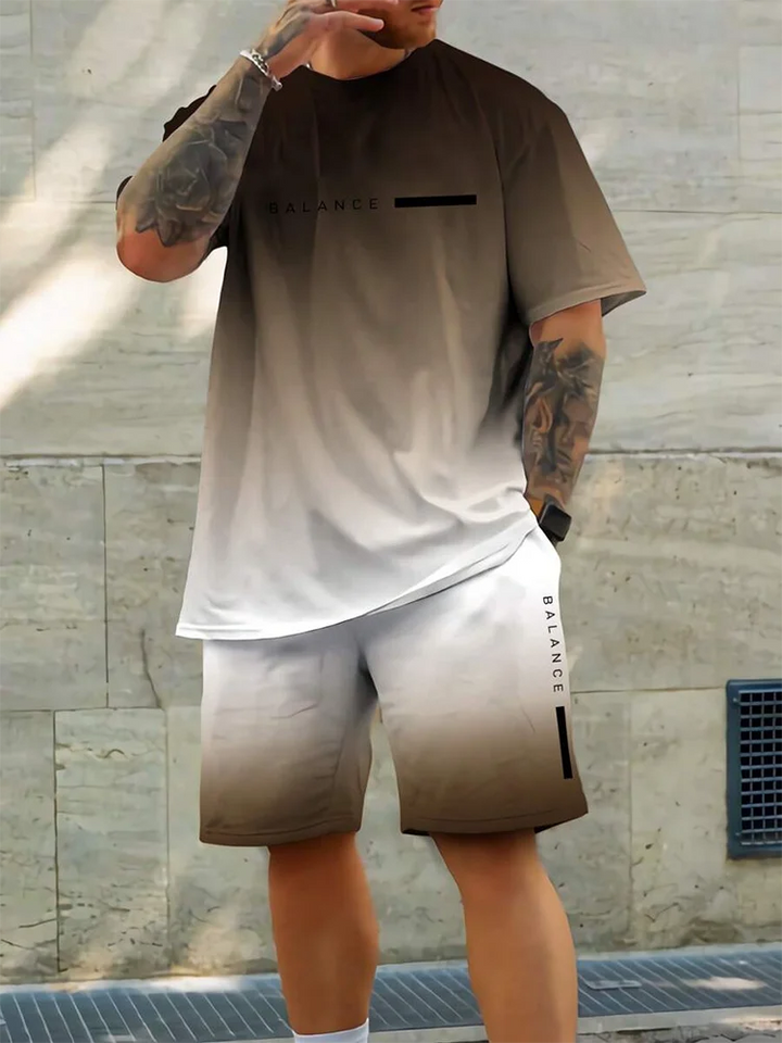 Tobias – T-Shirt and Shorts Set with Colour Gradient
