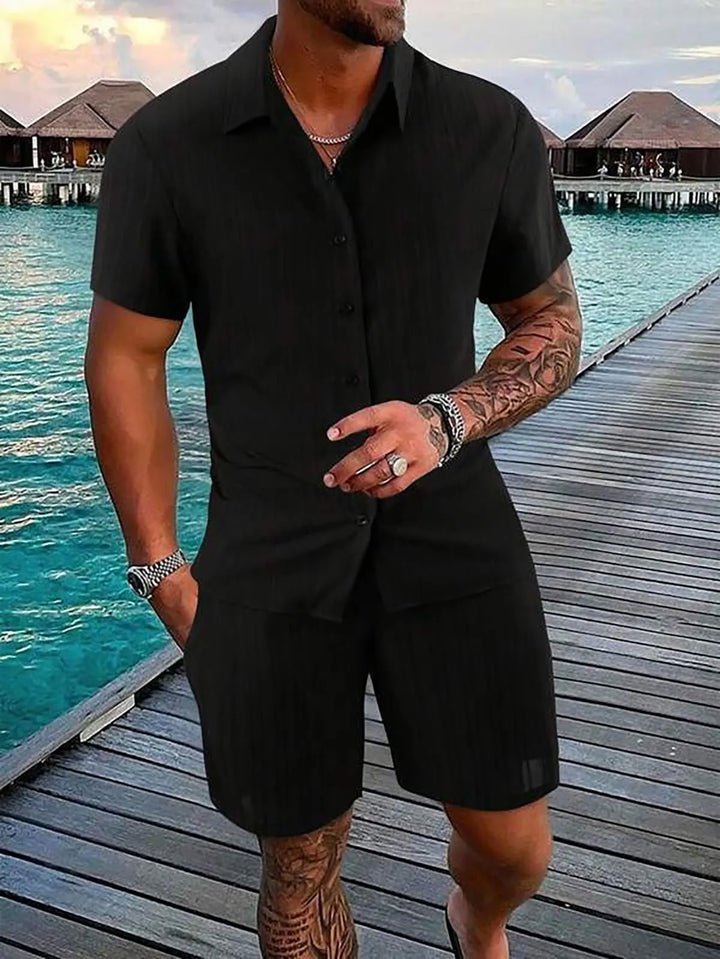 Oliver – Shirt and Shorts Set with Textured Fabric