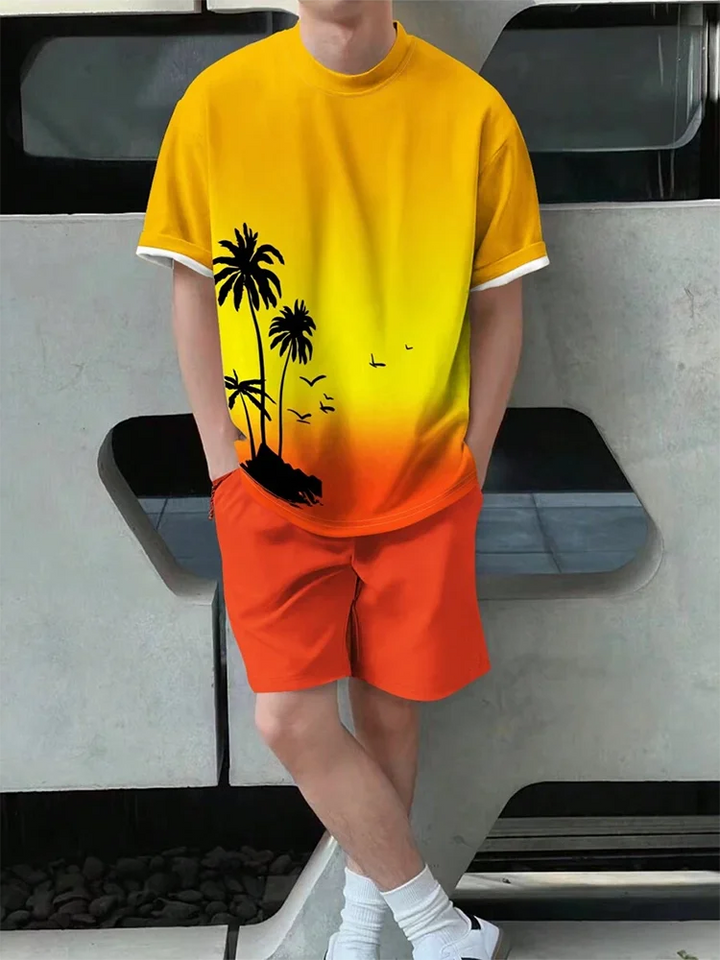Tobias – T-Shirt and Shorts Set with Colour Gradient