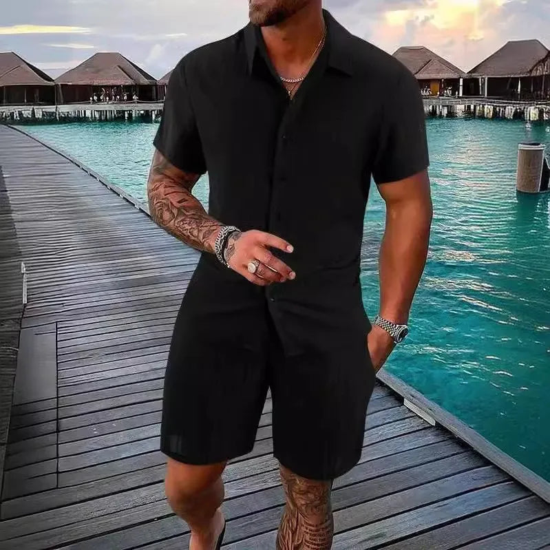 Oliver – Shirt and Shorts Set with Textured Fabric