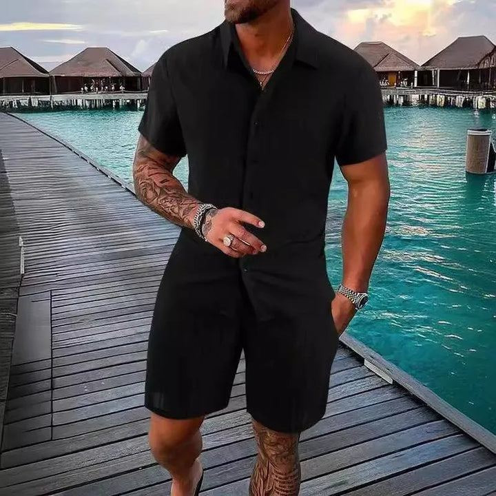 Oliver – Shirt and Shorts Set with Textured Fabric