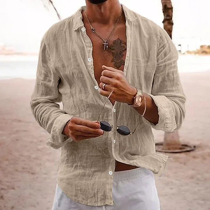 Adam – Loose Cotton-Linen Holiday Shirt