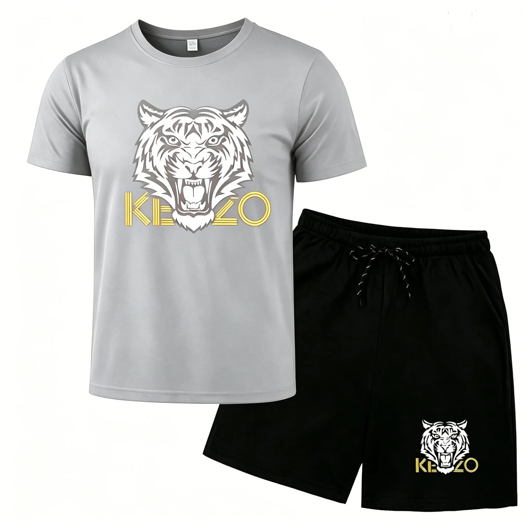 Conor – Tiger-Print Sports Set – T-Shirt and Shorts
