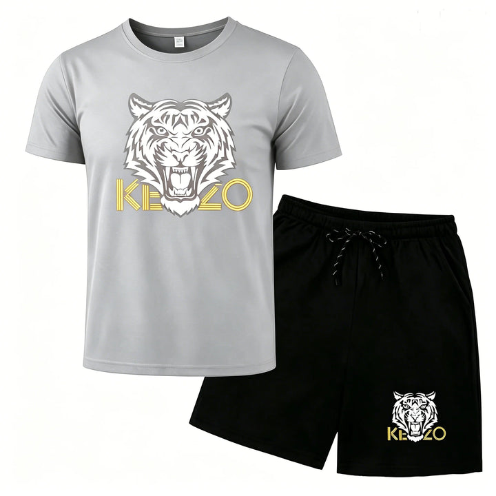 Conor – Tiger-Print Sports Set – T-Shirt and Shorts