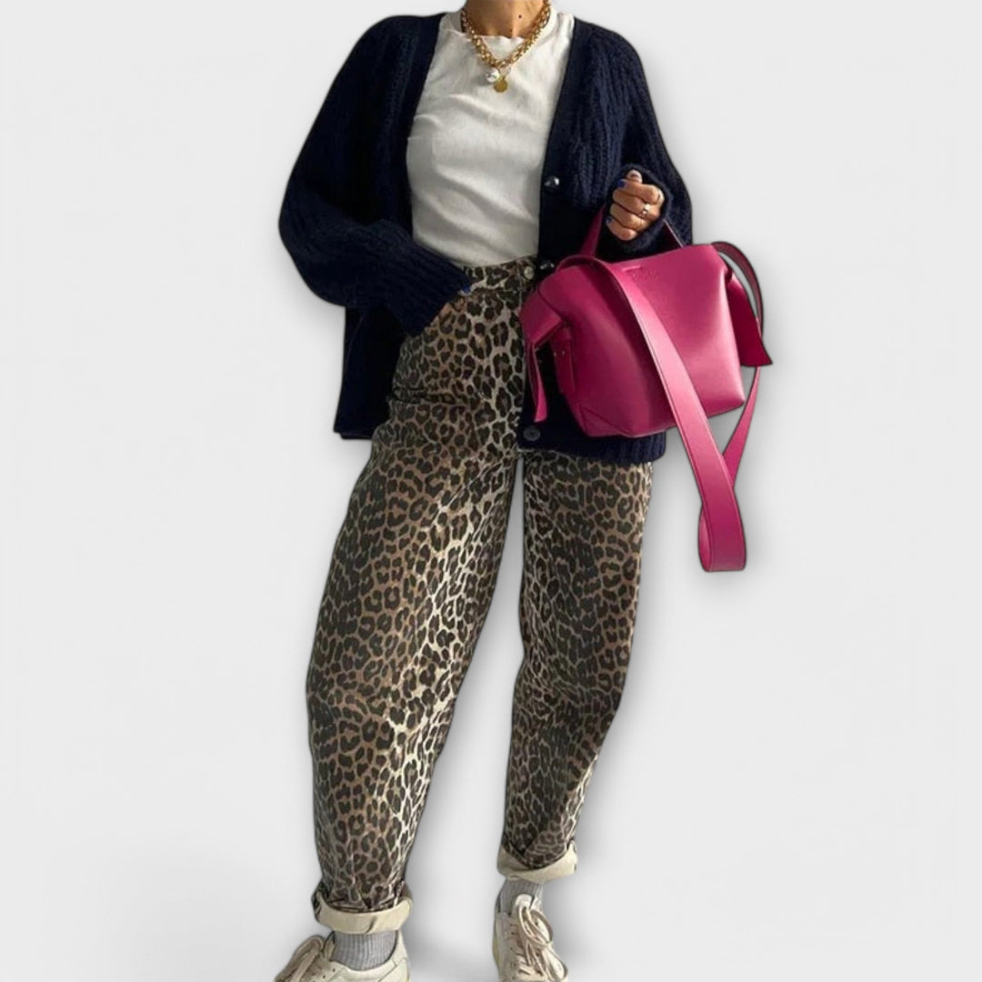 Rozalija – Vintage Leopard-Print Jeans