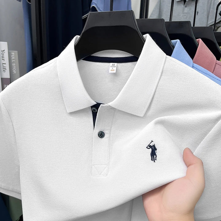 Cillian – Men's 100% Cotton Polo Shirt with Embroidered Detail