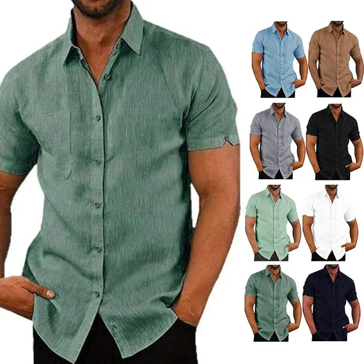 Marek – Summer Cotton-Linen Shirt with Classic Collar
