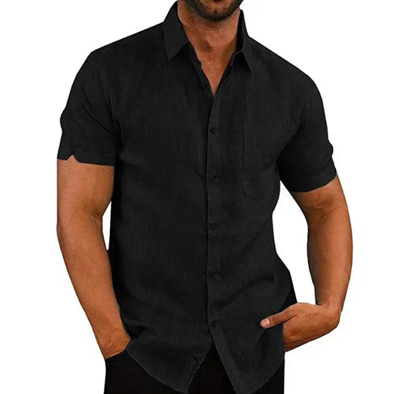 Marek – Summer Cotton-Linen Shirt with Classic Collar