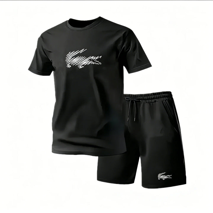 Ruairí – Sports Set with Graphic Print – T-Shirt and Shorts