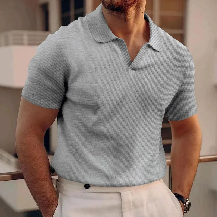 Vít – Men's Waffle-Texture Polo Shirt