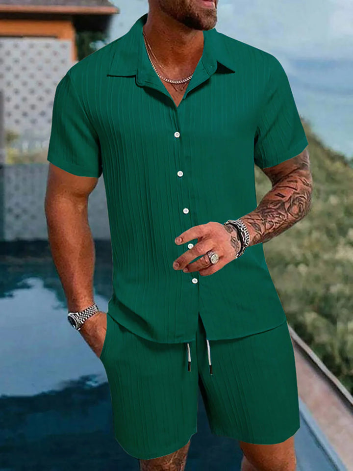 Oliver – Shirt and Shorts Set with Textured Fabric