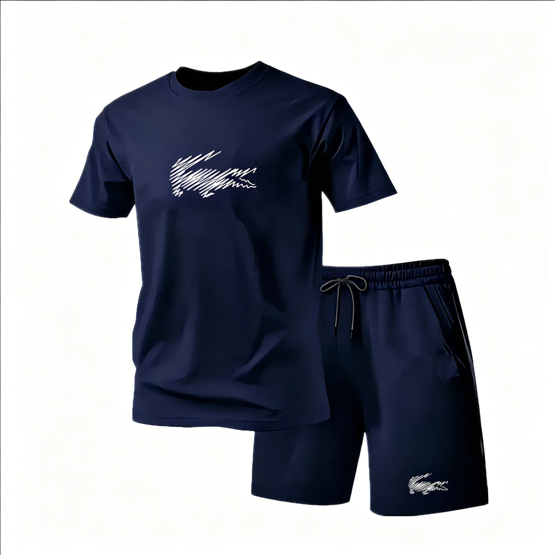 Ruairí – Sports Set with Graphic Print – T-Shirt and Shorts