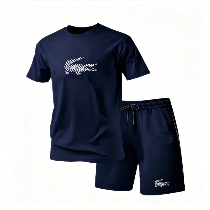 Ruairí – Sports Set with Graphic Print – T-Shirt and Shorts