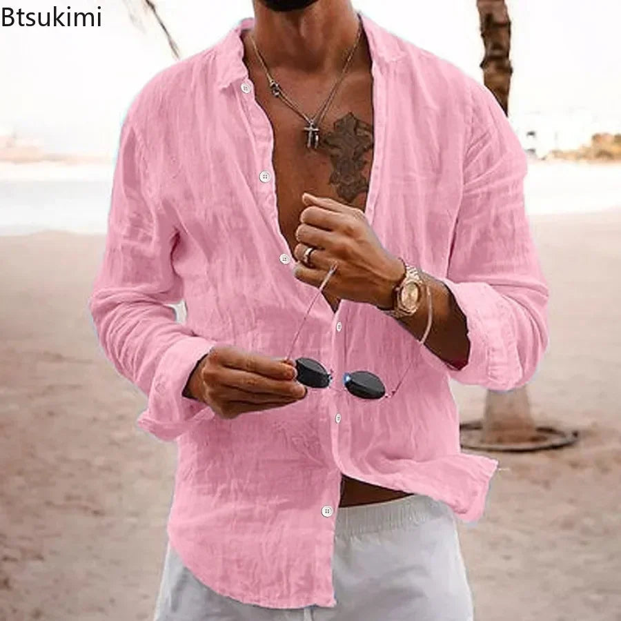 Adam – Loose Cotton-Linen Holiday Shirt