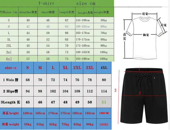 Ruairí – Sports Set with Graphic Print – T-Shirt and Shorts