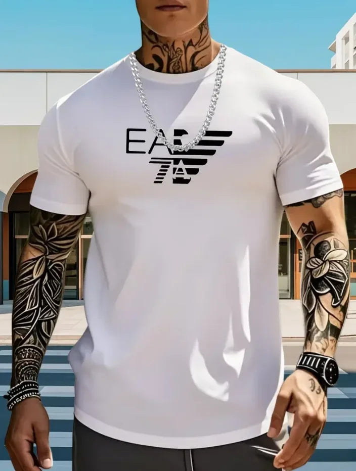 Cian – T-Shirt with Geometric Eagle Print