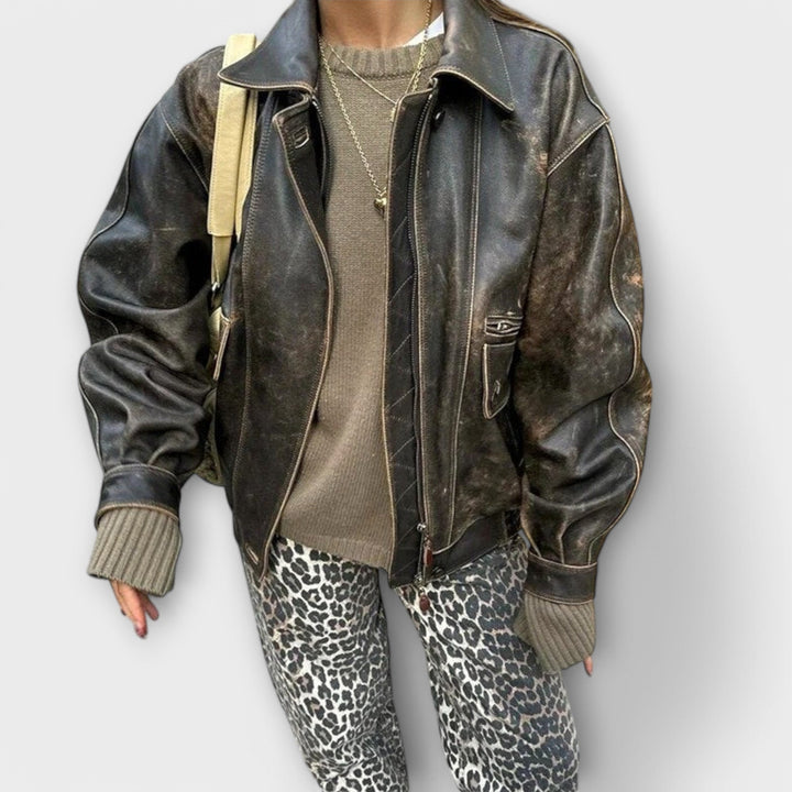 Rozalija – Vintage Leopard-Print Jeans