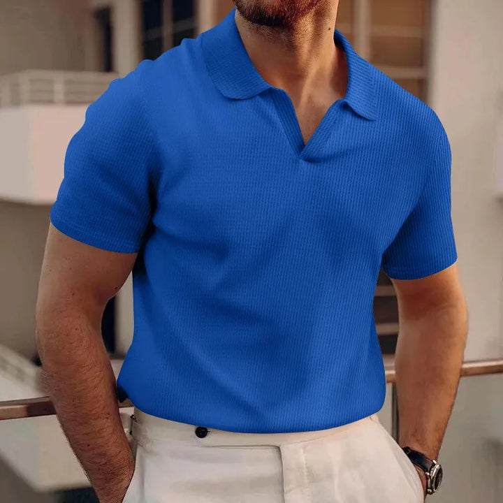 Vít – Men's Waffle-Texture Polo Shirt