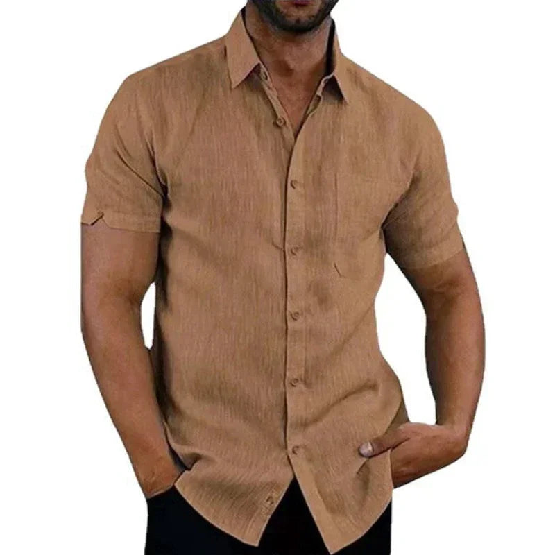 Marek – Summer Cotton-Linen Shirt with Classic Collar