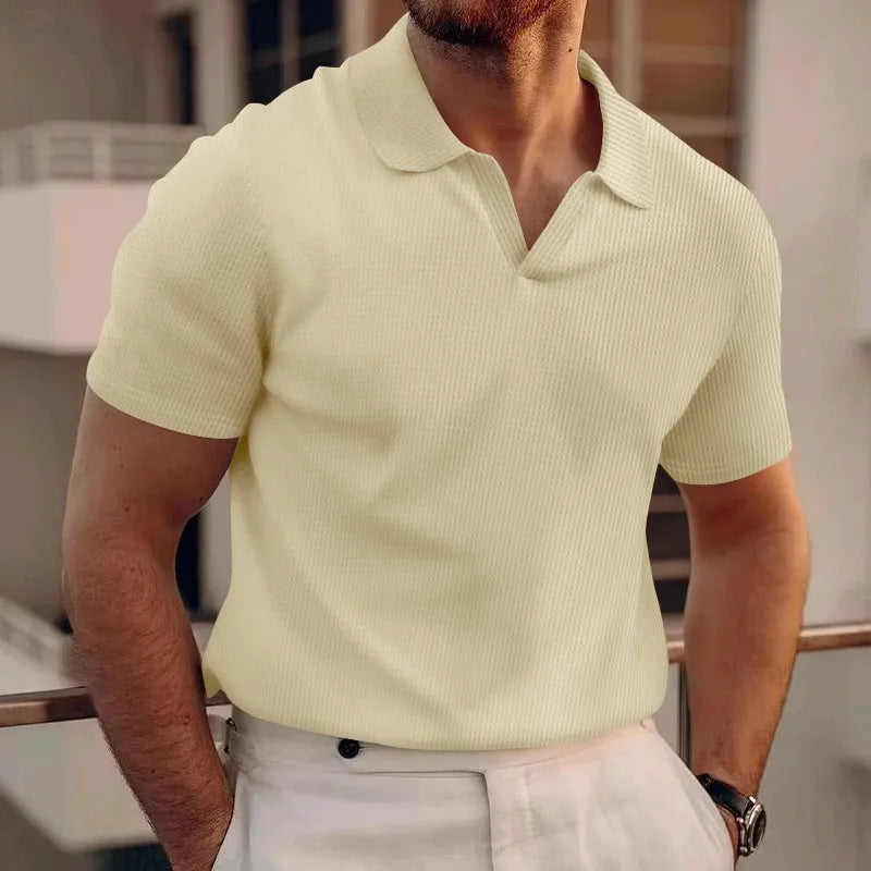 Vít – Men's Waffle-Texture Polo Shirt
