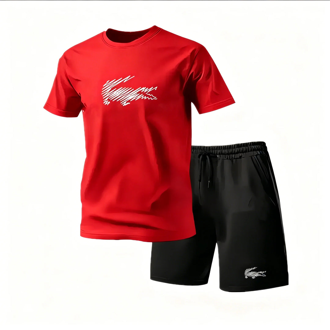 Ruairí – Sports Set with Graphic Print – T-Shirt and Shorts