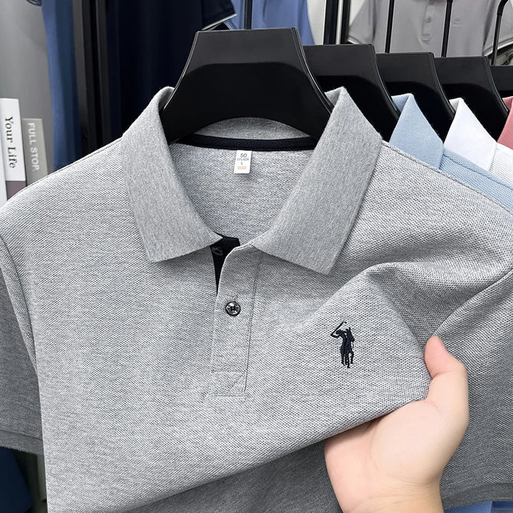 Cillian – Men's 100% Cotton Polo Shirt with Embroidered Detail