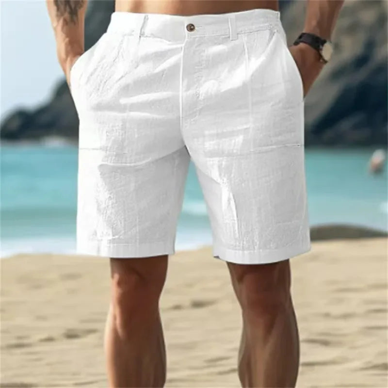 Tomás – Straight-Cut Linen Shorts