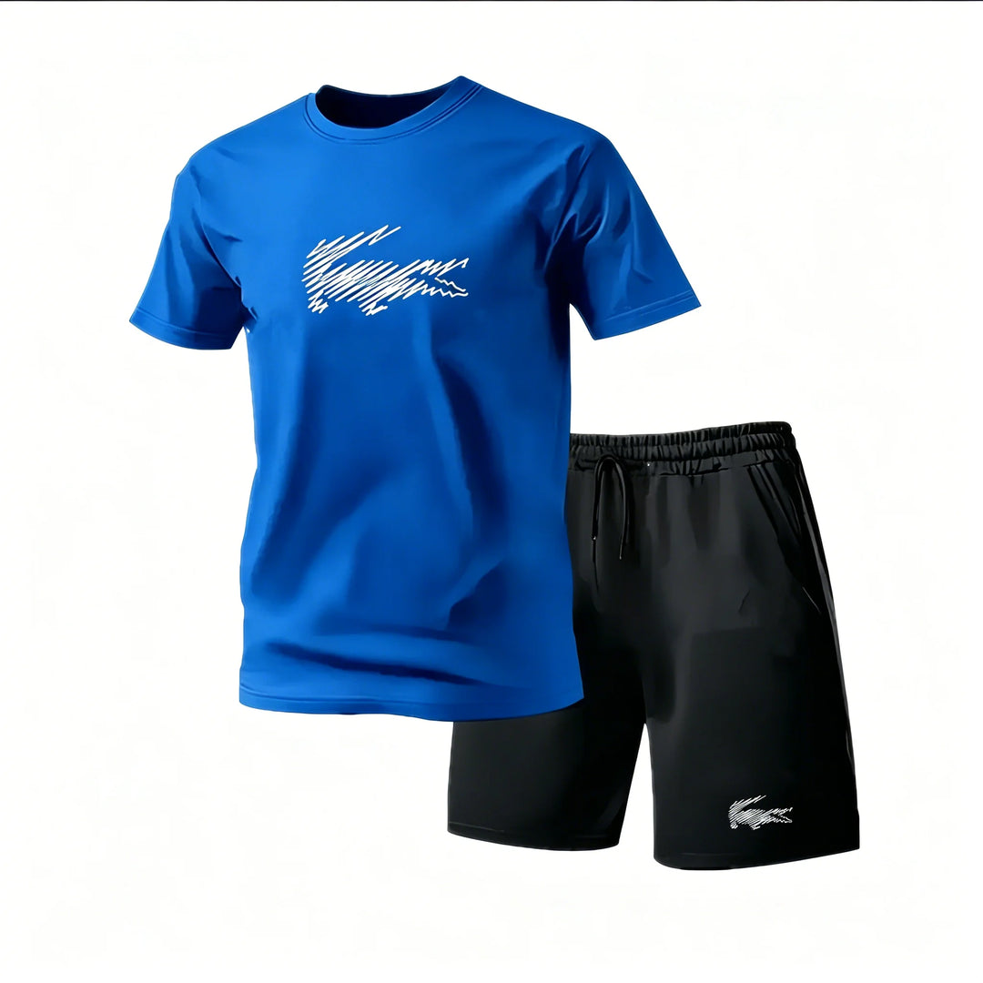 Ruairí – Sports Set with Graphic Print – T-Shirt and Shorts