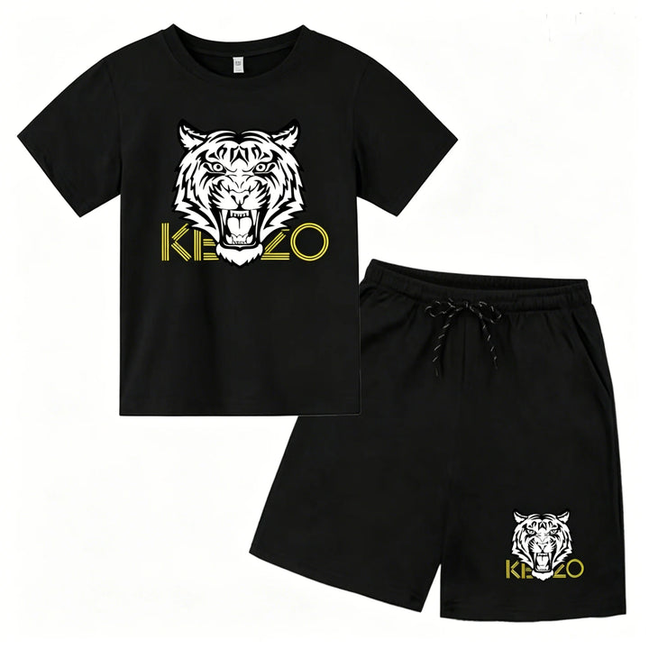 Conor – Tiger-Print Sports Set – T-Shirt and Shorts