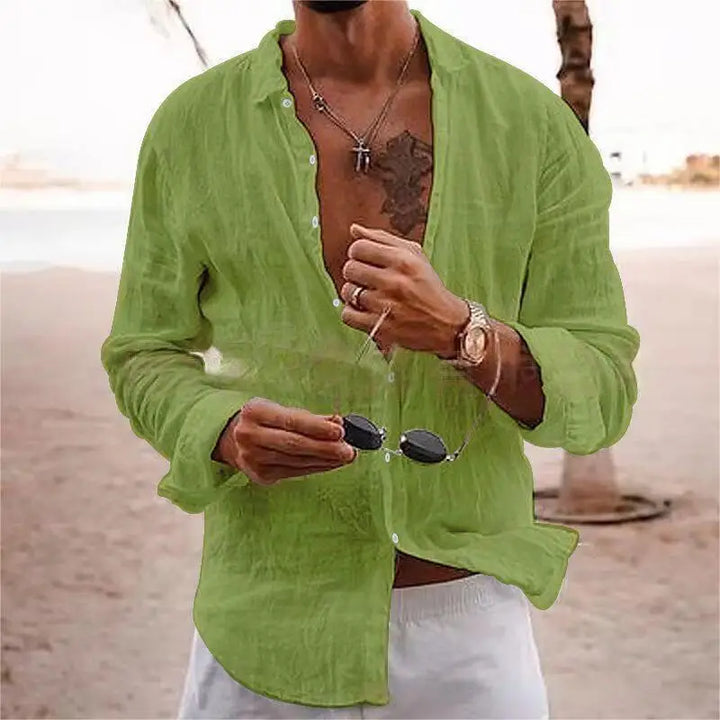 Adam – Loose Cotton-Linen Holiday Shirt