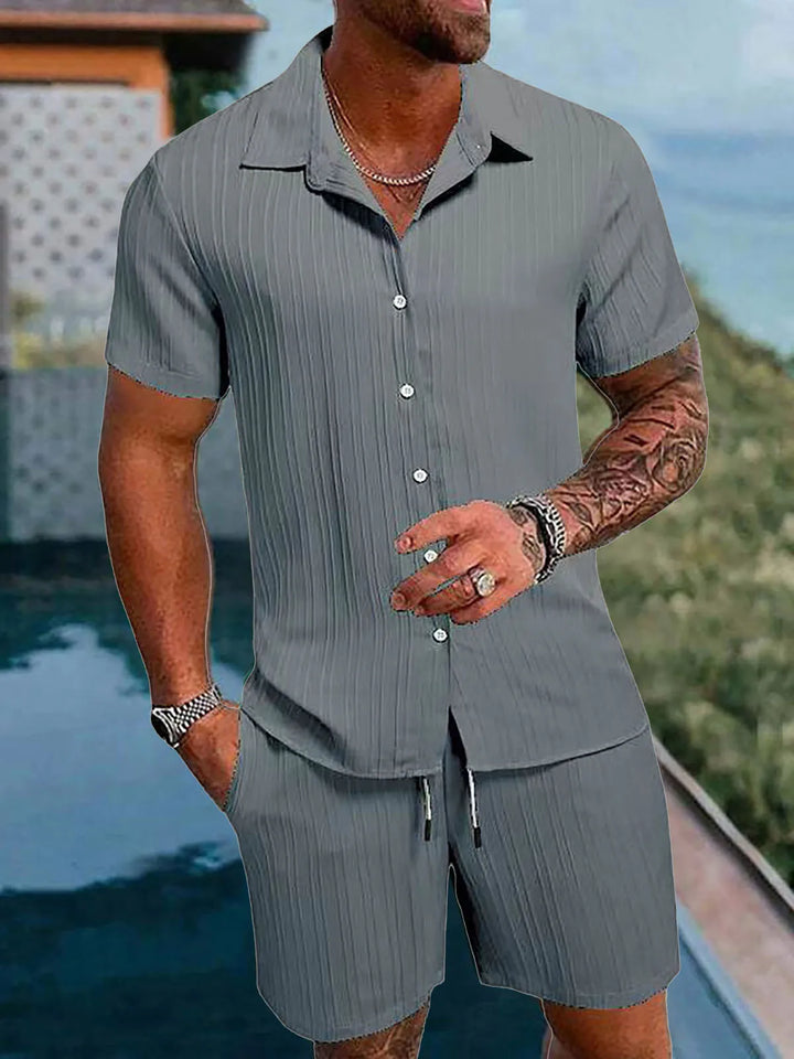 Oliver – Shirt and Shorts Set with Textured Fabric
