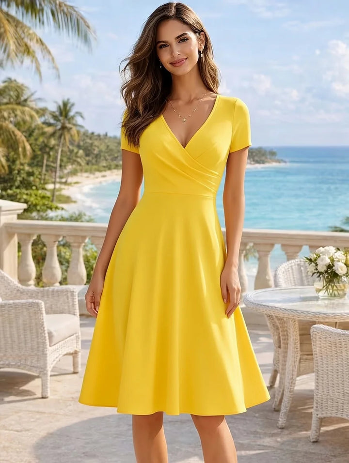 Veronika – Elegant V-Neck Occasion Dress