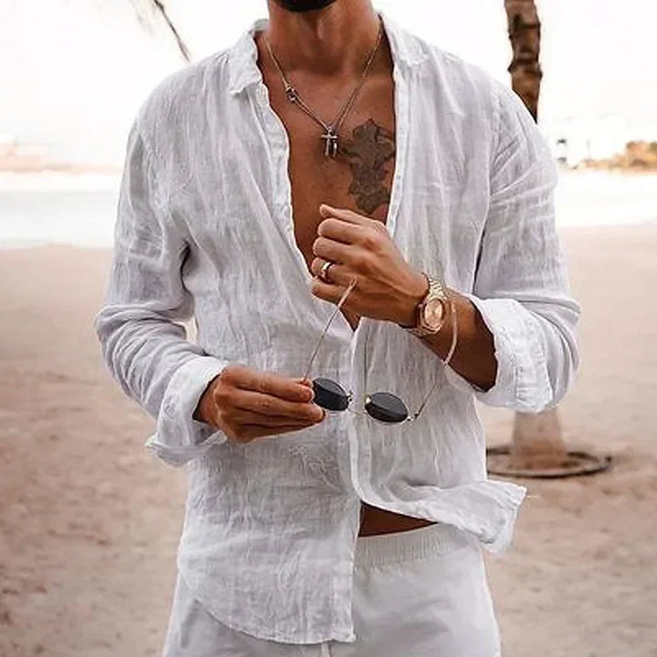 Adam – Loose Cotton-Linen Holiday Shirt
