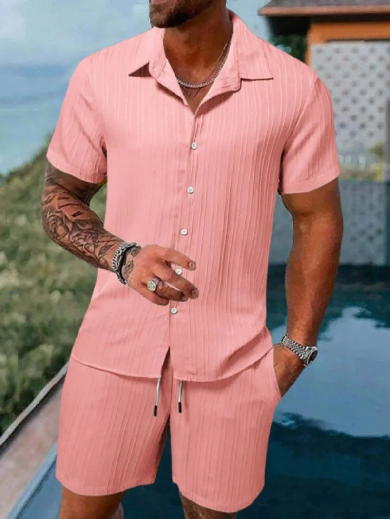 Oliver – Shirt and Shorts Set with Textured Fabric