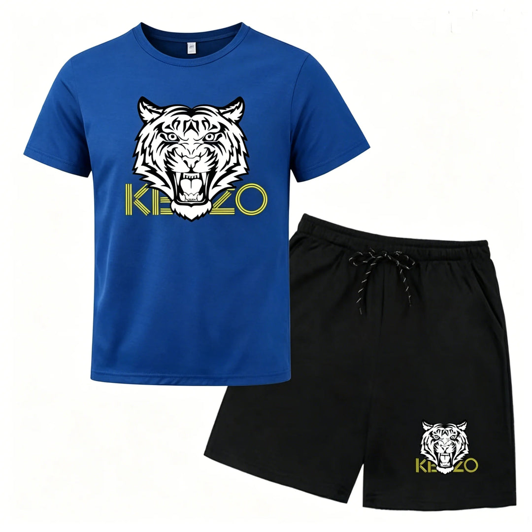 Conor – Tiger-Print Sports Set – T-Shirt and Shorts