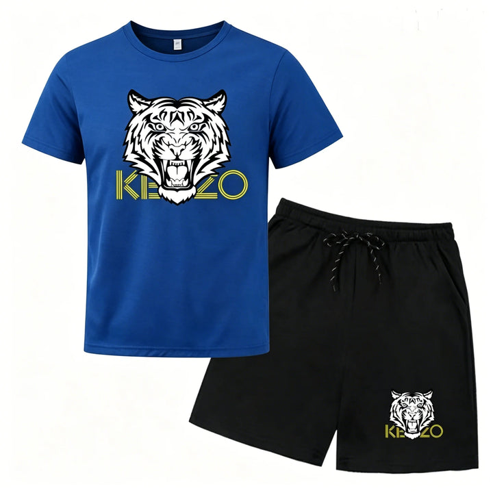 Conor – Tiger-Print Sports Set – T-Shirt and Shorts