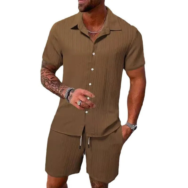 Oliver – Shirt and Shorts Set with Textured Fabric