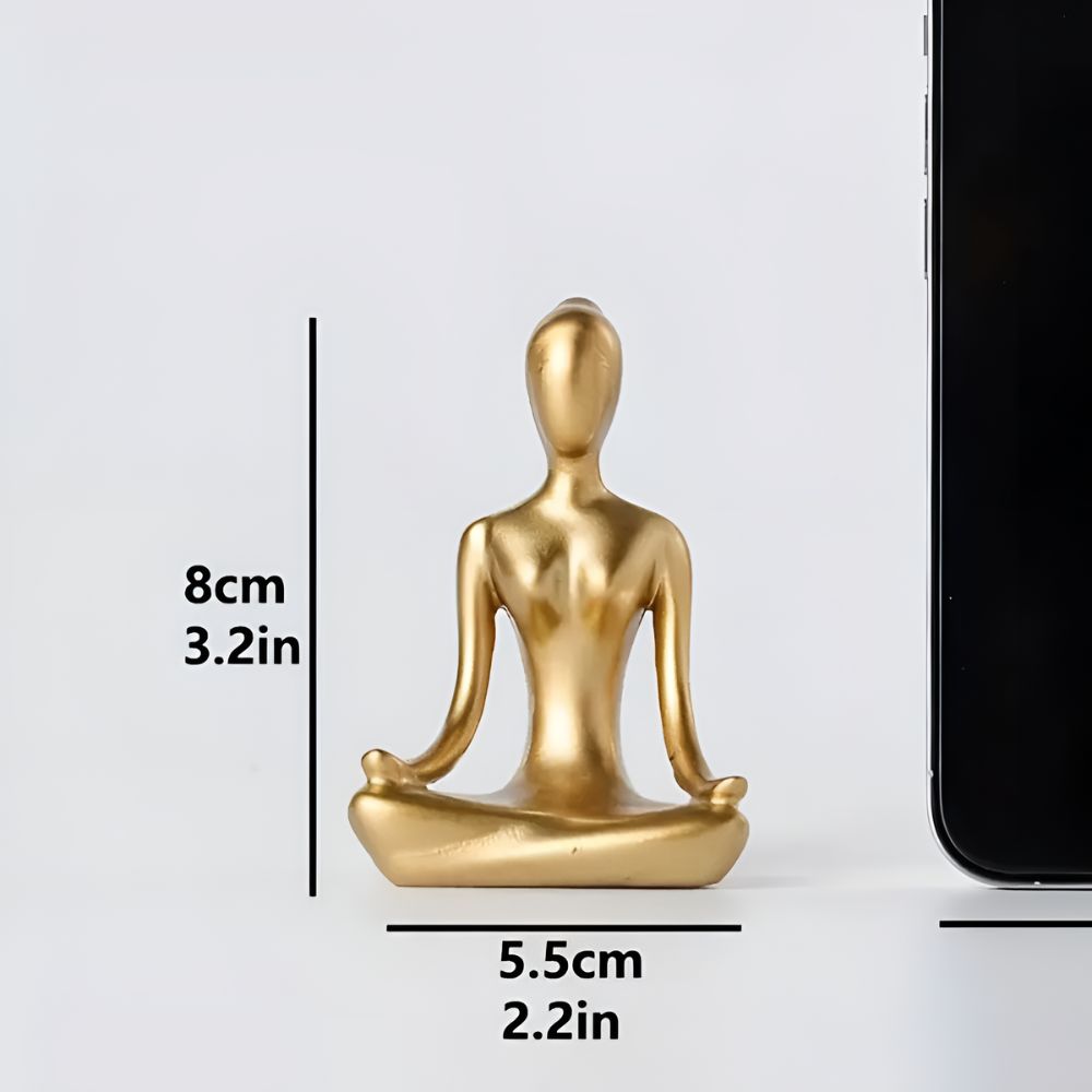Gold Meditating Woman Figurine