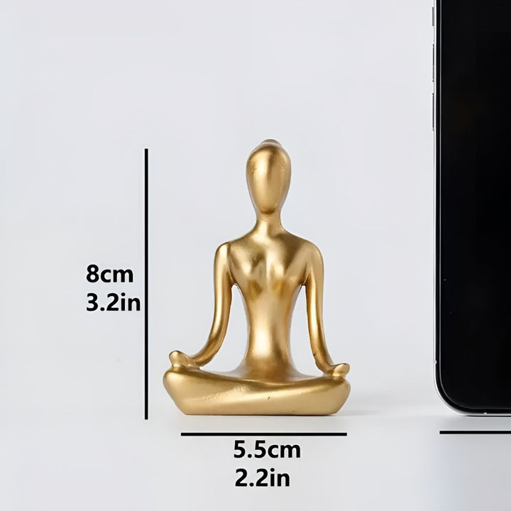 Gold Meditating Woman Figurine