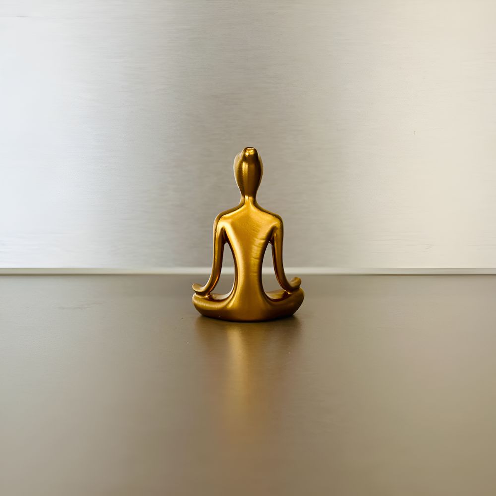 Gold Meditating Woman Figurine