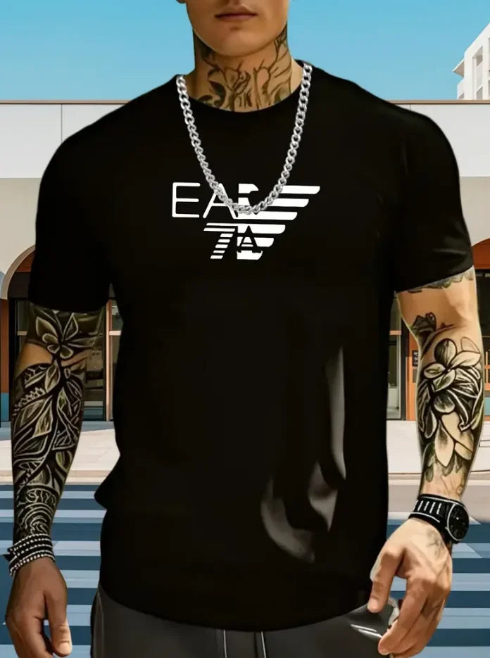 Cian – T-Shirt with Geometric Eagle Print