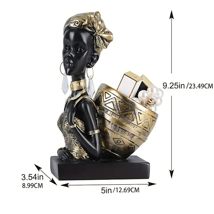 Woman Figurine with Trinket Tray