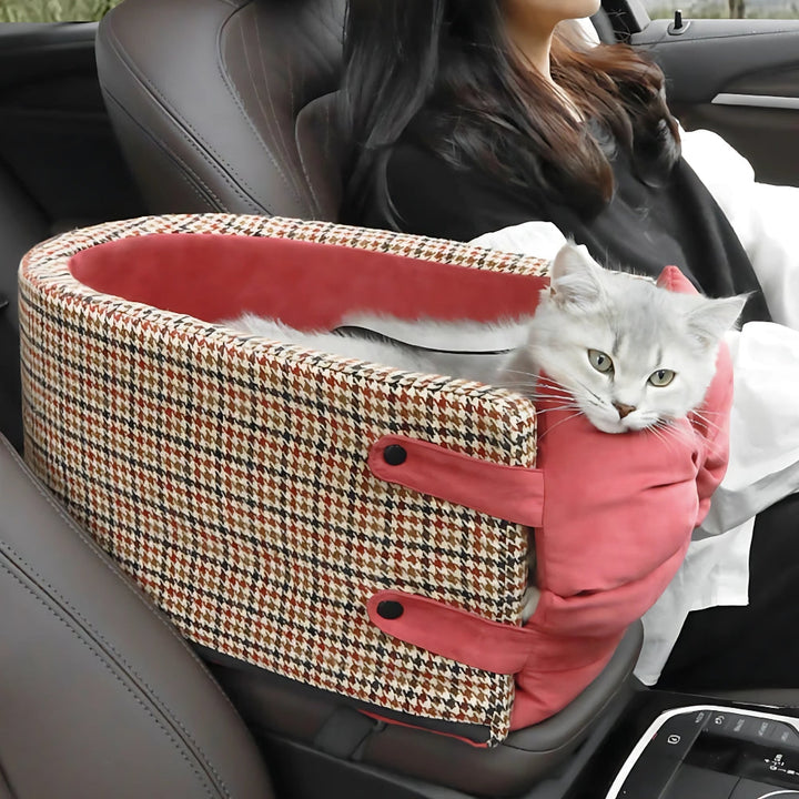 Travel Car Seat for Dogs and Cats – Houndstooth Pattern