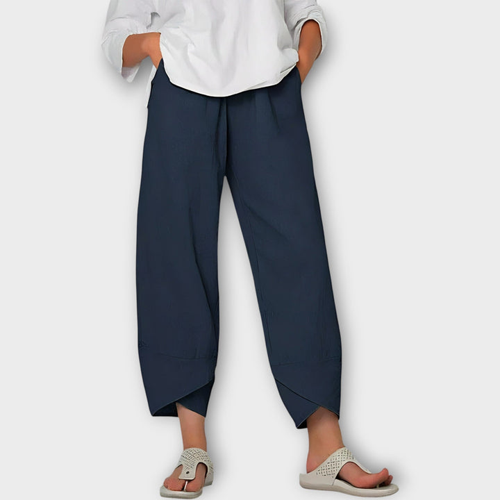 Ciara – Elegant Asymmetric-Hem Trousers