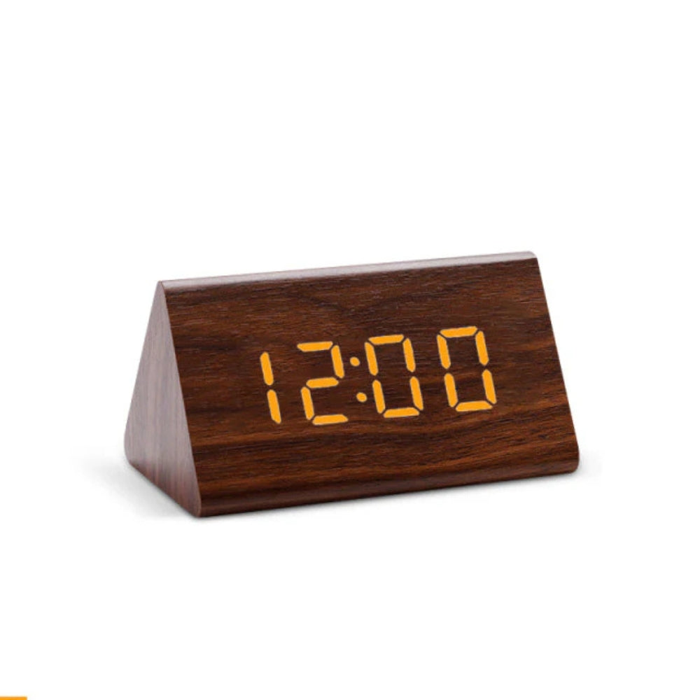Wooden Digital Alarm Clock with Thermometer