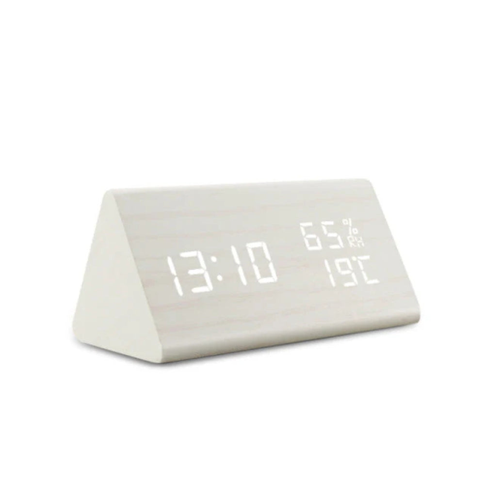 Wooden Digital Alarm Clock with Thermometer