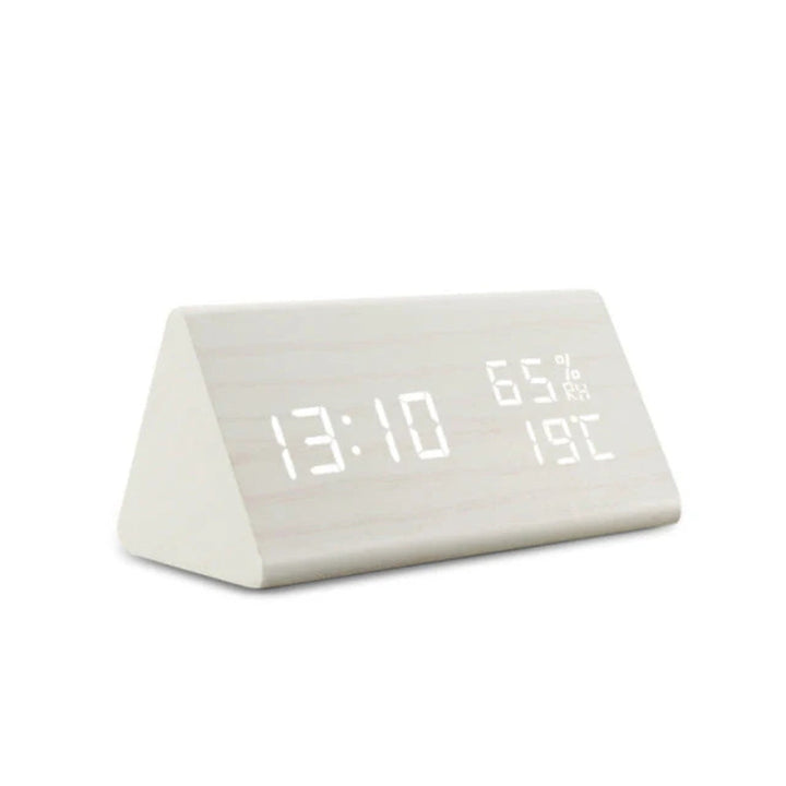 Wooden Digital Alarm Clock with Thermometer