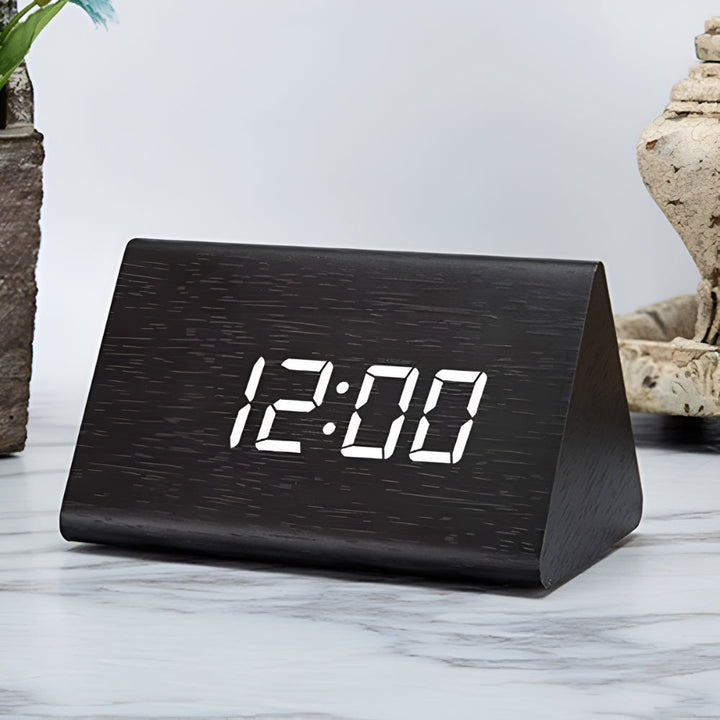 Wooden Digital Alarm Clock with Thermometer