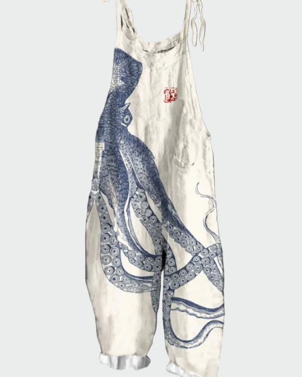 Fionnait – Wide-Leg Jumpsuit with Octopus Print