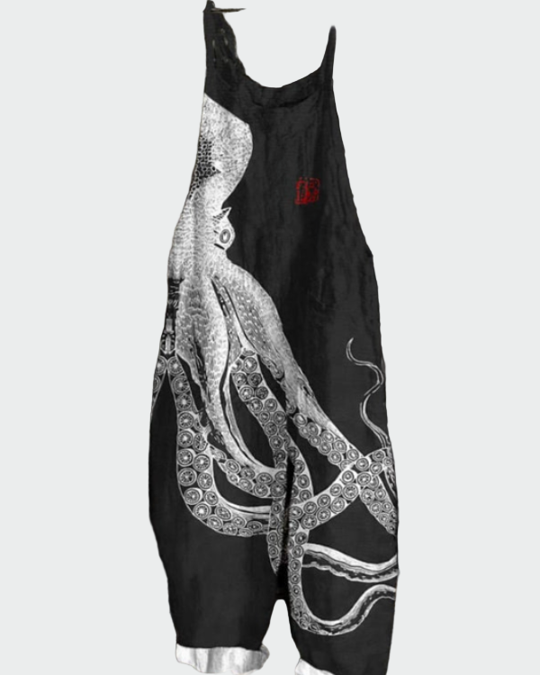 Fionnait – Wide-Leg Jumpsuit with Octopus Print